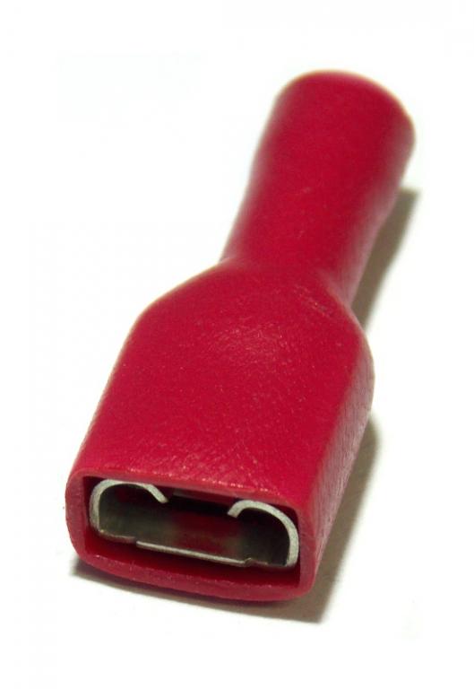 FASTON FEMMINA ISOLATO ROSSO - Confezione da 100 PZ
