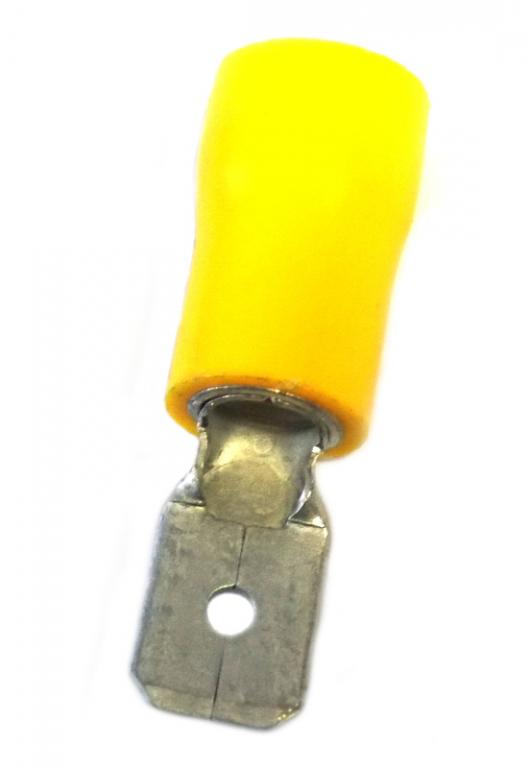 FASTON MASCHIO PREISOLATO GIALLO - Confezione da 100 PZ