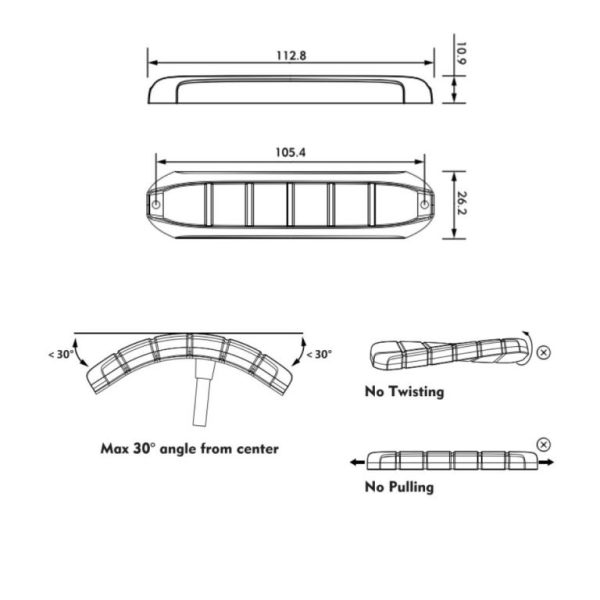 FLEXIBLE MULTIFLASH IN SILICON 6 LED 12/24V ORANGE