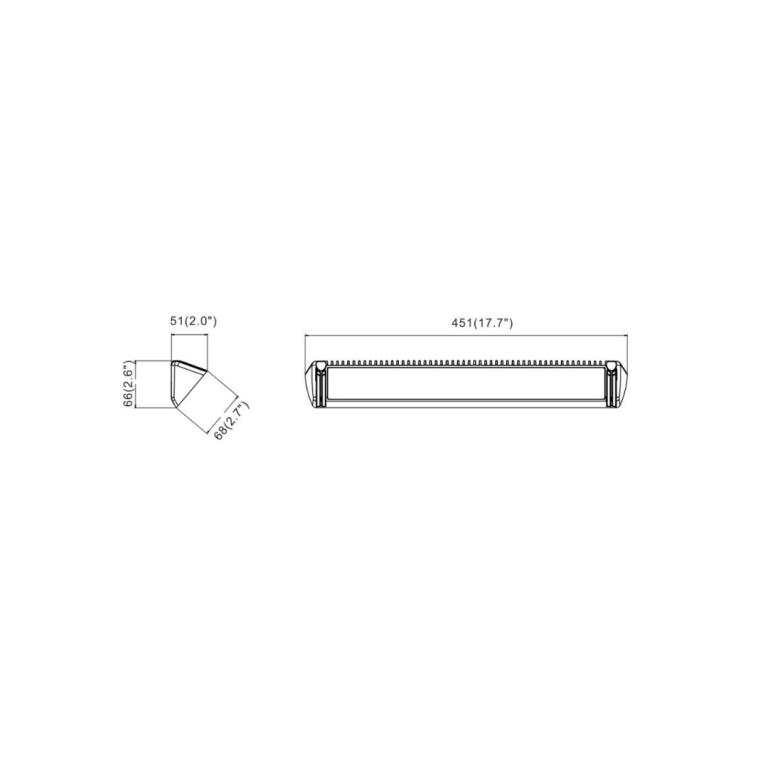 PLAFONIERA LED MONTAGGIO ANGOLARE 12V 465X26.2X33.6 - Guidoni srl