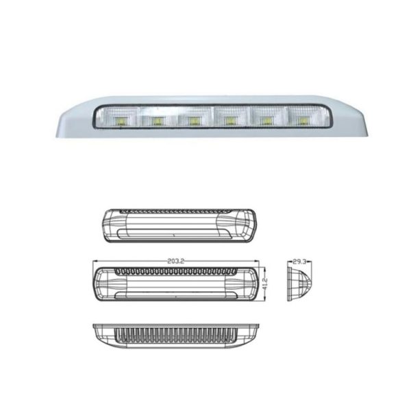 LED CEILING LIGHT ANGULAR MOUNTING 12/24V 203X41X29 IP 67
