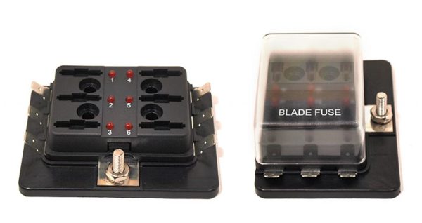 PORTAFUSIBILE C/LED 6 VIE