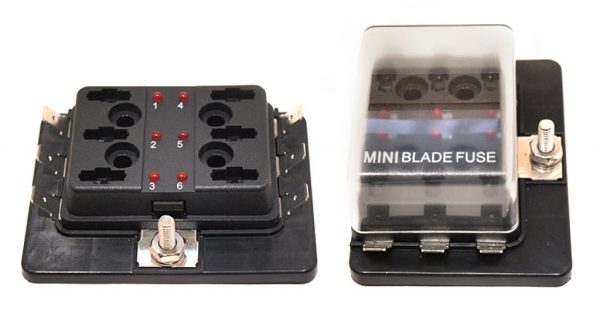 PORTAMINIFUSIBILE C/LED 6 VIE