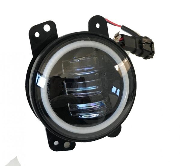 LED ROUND RECESSED HEADLAMP 12/24V 4 LED C/DRL DAYLIGHT RING - Pack of 2 PZ