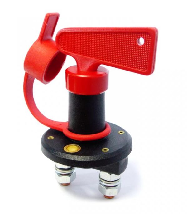 STACCABATTERIA 500AMP CHIAVE ROSSA C/VITI M8