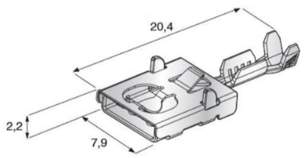 TERMINALE FEMMINA F630E SZ.2-3MMQ PER MODULI MINIRELAIS - Confezione da 100 PZ