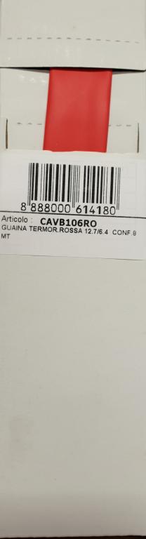 GUAINA TERMORESTRINGENTE ROSSA 12.7/6.4  CONF.8 MT