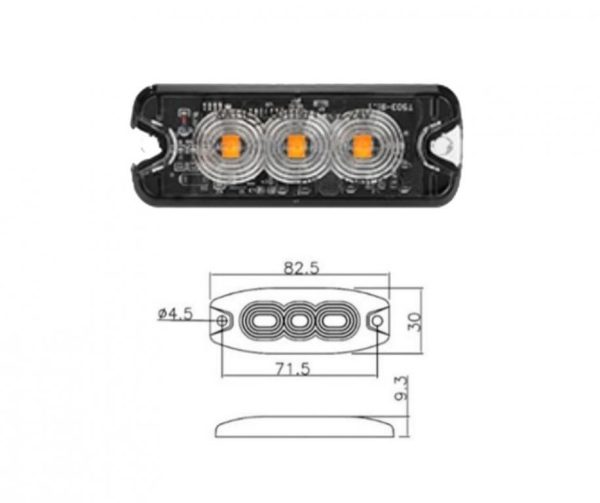 MULTIFLASH 3 LED 12/24 ROSSO