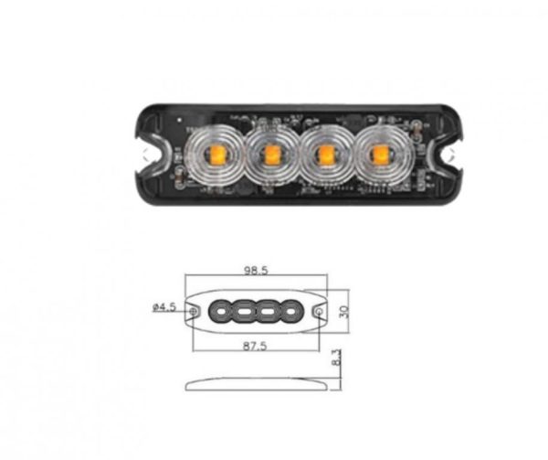 MULTIFLASH 4 LED 12/24 BIANCO