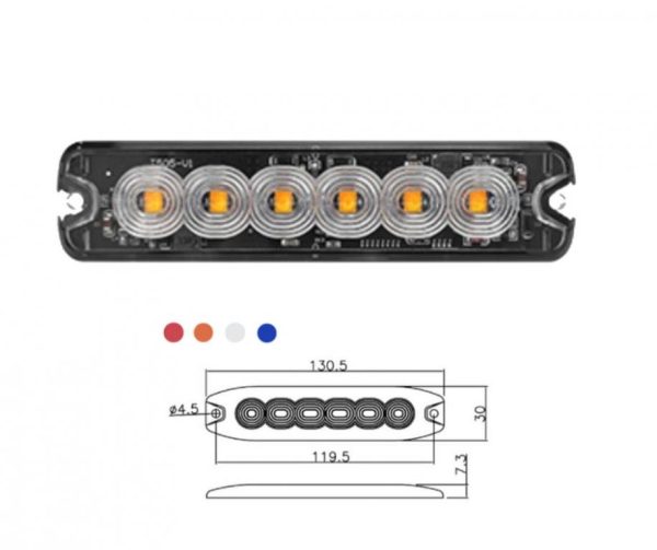 MULTIFLASH 6 LED 12/24 ARANCIO