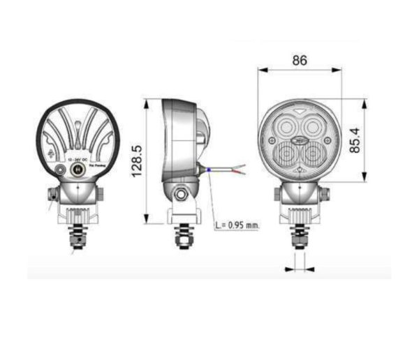 MULTIDIRECTIONAL SWIVEL ROUND LED HEADLIGHT D.86
