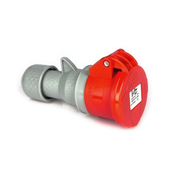 PRESA VOLANTE 380V 3P+T 16 AMP ROSSA