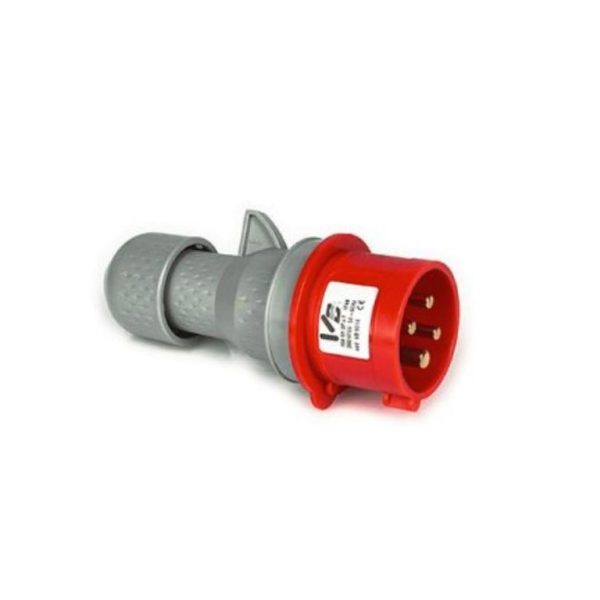 SPINA VOLANTE 380V 3P+T 16 AMP ROSSA - Confezione da 2 PZ