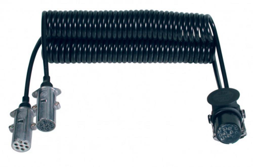 Cavo A Spirale NATO 24V 2 Poli Per Camion, 4 Metri, 2x35mm², Rame Puro, Connettori Metallici, Resistente Al Freddo (-40°C).