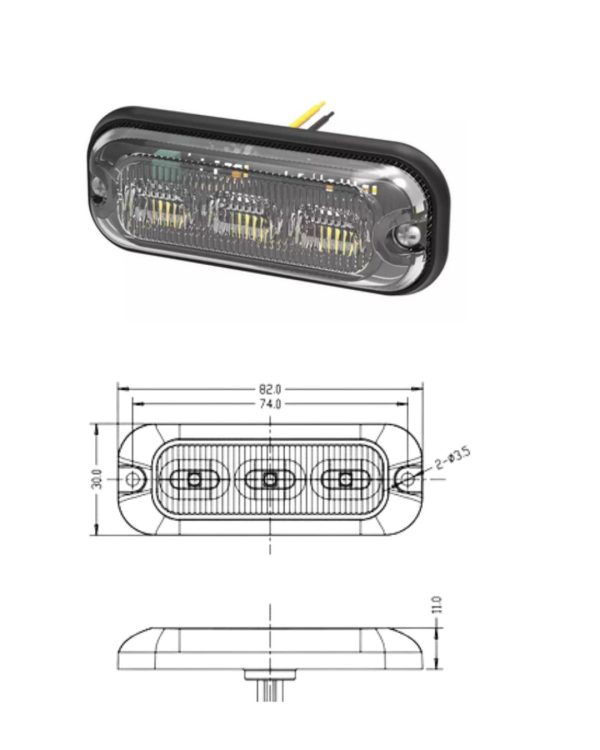 MULTIFLASH 3 LED 12/24 BLU