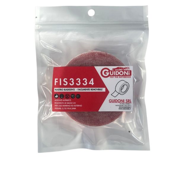 NASTRO BIADESIVO, misure: 0.7X19X4.5MM, RESISTENTE AI RAGGI UV, PER TUTTE LE SUPERFICI