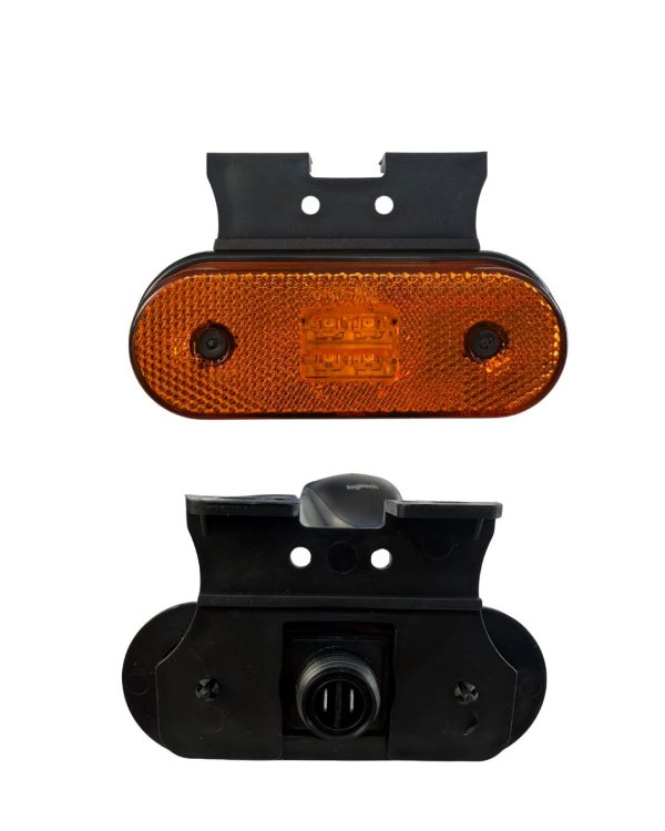 LED BULK LIGHT 12/24V ORANGE C/BRACKET 120X46X18MM
