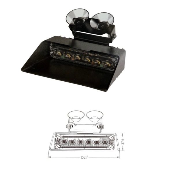 MULTIFLASH INDOOR WINDSHIELD 12V ORANGE 1 MODULE