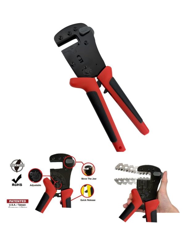 PINZA IN ACCIAO A CRIC PORTA MATRICI C/CRIMPAGGIO PARALLELO