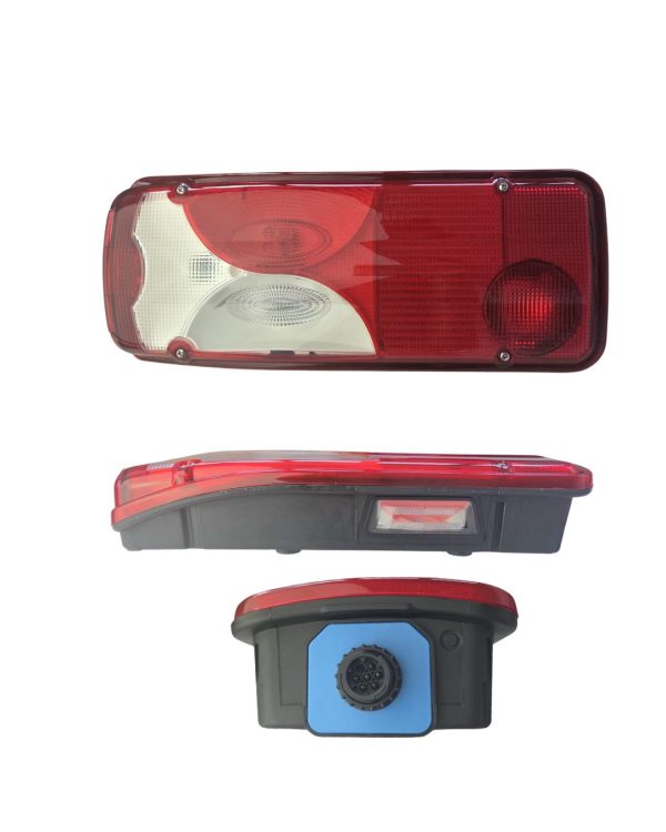 FANALE POST.SX C/LUCE TARGA SCANIA SERIE IV P-R DAL 2007-> C/CONNETTORE LATERALE 7 PIN (CON2243)